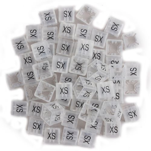 20pcs square hanger sizer garment markers &#034;xs&#034;plastic size marker tags new for sale