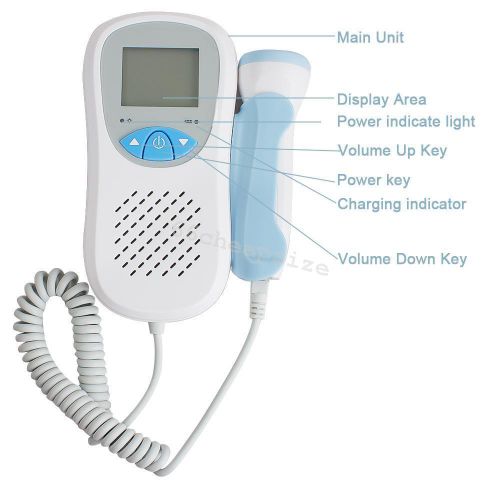 3MHz Portable Fetal Heart Doppler Pocket Prenatal Heart Baby Sound Monitor Probe