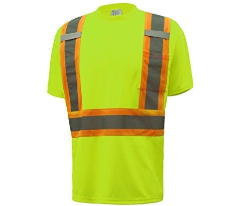 CJ Safety ANSI Class 2 Two Tone Safety T-Shirt (4X/5X, Green)