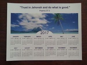 2017 Year Text Magnetic Calendar English  Psalm 27:3 JW.Org