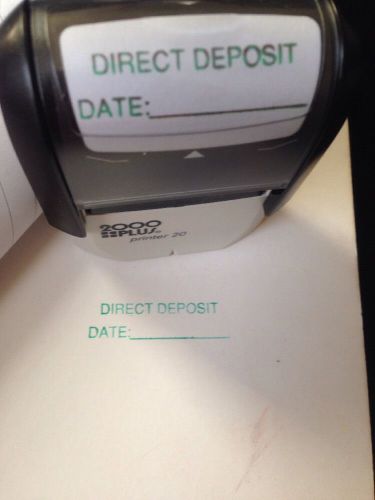2000 Plus Printer 20 Direct Deposit Date Green New Self Inking Printer