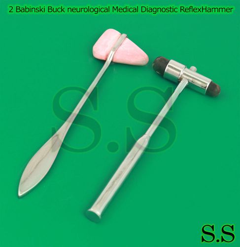 Set Of 2 Babinski Buck neurological Medical Diagnostic Reflex Percussion Hammer
