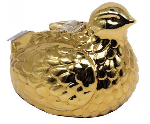 Birdshaped Tape Dispenser Gold Finish Desk Shiny Gift Ideas Deal Price New