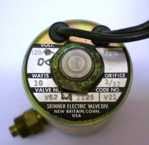 Skinner Electric Valve, Model V52LA1125, Orifice 3/32, 120V DC