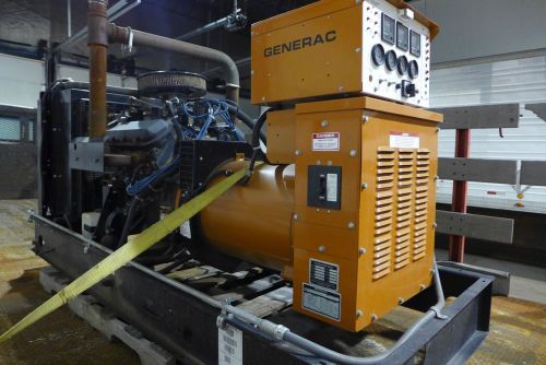 Generac SG060 Natural Gas 60 KW Generator 3 Ph W/ Transfer Switch, 7.4L, Onan