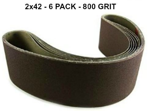 2x42 800 Grit 6 Pk Silicon Carbide Knife Sharpening &amp; Sanding Belts Fine Grit