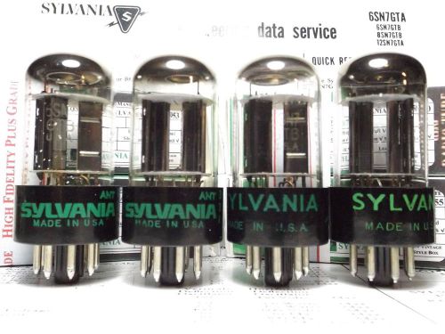 4-6sn7gtb sylvania top getter vintage tubes &#034;highfidelity plus quad&#034; strong for sale