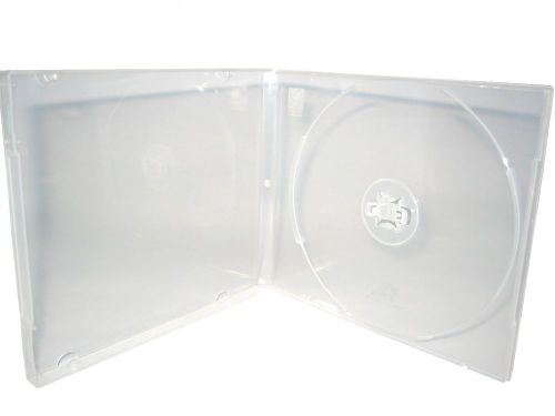 200 New 10.4mm Super Clear Single Poly CD Cases w/Sleeve &amp; M-Lock Hub FD1010