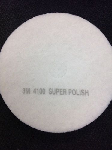 3M 20&#034; White Super Polish Pads 4100. Box Of 5.  Loc 29C