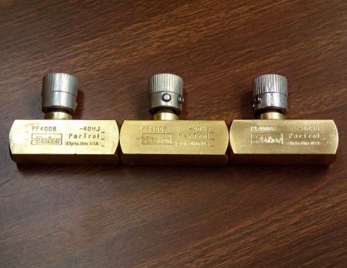 Lot of 3 ~ parker partrol pf400b pnumatic metered flow valve 2000 psi ~1/4&#034; nptf for sale