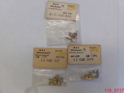 Qty=3 pks nos m&amp;s wholesale gm type ez fuse clips f-1, f-9 for sale