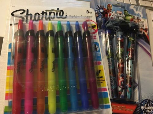 Sharpie Accent Retractable Highlighters Assorted 8/ Pack Bundle Marvel Avengers