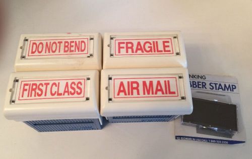 New Shipping Self Inkers Fragile Do Not Bend First Class &amp; Airmail 4 Different