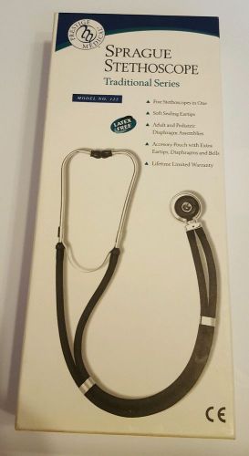 Sprague Stethoscope Model 122 Black Prestige Medical With Accessories &amp; Box