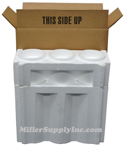 3 Bottle Styrofoam Wine Shipping Cooler