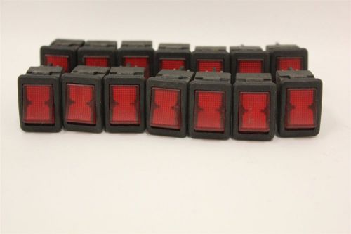 LOT OF 14 CHERRY ROCKER LR SERIES SWITCHHES RED ILLUM 10(4)A, 250V, T125/55
