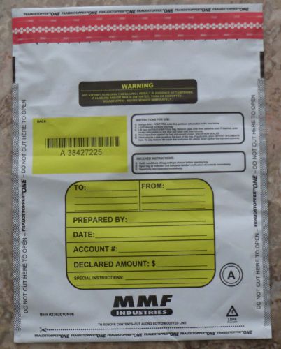 (40) MMF Industries Tamper-Evident Fraudstopper Deposit / Cash Bags 9 x 12