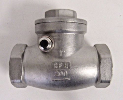 NEW 1 INCH FNPT SWING CHECK VALVE 304 SS (CF8) 200 PSI WOG NIB