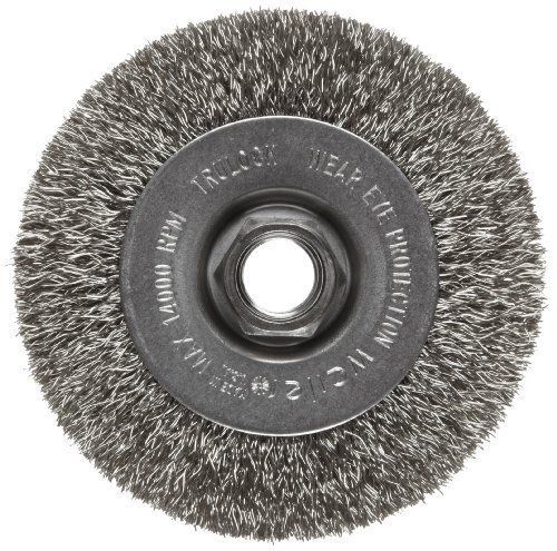 Weiler Trulock Narrow Face Wire Wheel Brush, Threaded Hole, Stainless Steel...