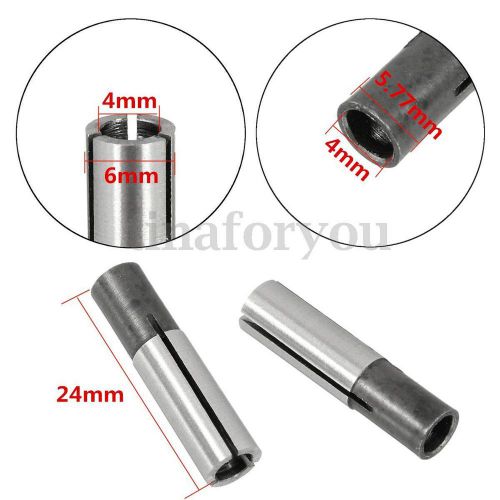 2pcs Spring Steel Collet Chuck Adapter CNC Router Bits 6 to 4mm 65HRC Hardness