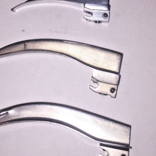 Fiber Optic Laryngoscope Blades Mac 1, 3, 4. Great set!!