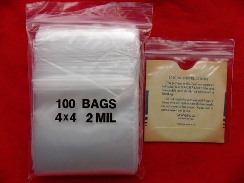 4 x 4 Clear Ziplock  Bags  100 Count  2 Mil