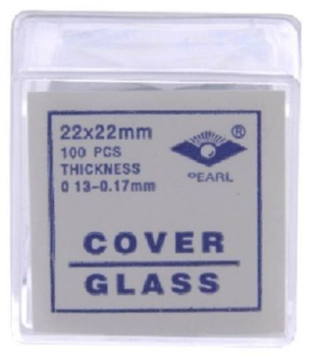22x22 mm glass microscope slide coverslips pk100 #1 for sale