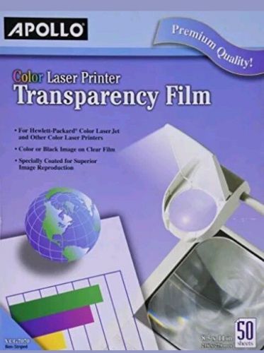 Apollo : Color Laser Printer Transparency Film Without Sensing Stripe, 8.5 X 11