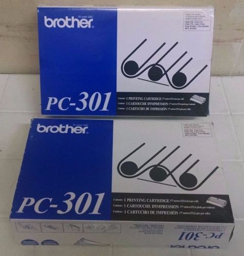 Lot Of 2 Genuine Brother PC-301 Print Cartridges Sealed