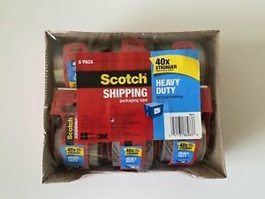 Scotch Heavy Duty Shipping Packaging Tape 6 Rolls with Dispenser