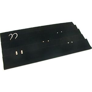 FindingKing Earring Display Tray Black Velvet 45 Pair Travel Box