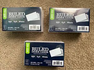 3 Packs of PEN GEAR  Ruled Index Cards 3&#034; x 5&#034; White 300 each FREE SHIPPING
