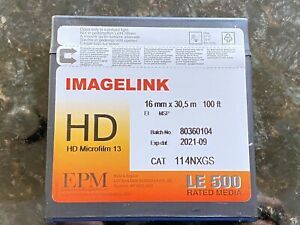 3 Rolls of 114NXGS IMAGELINK HD MICROFILM 13 16MM X 30.5M (100FT) Exp 09-2021