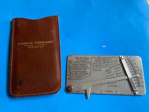 W.R. Thorpe &amp; Co. Pipe Pit Gage Stainless Steel Welding Tool Leather Case VG USA