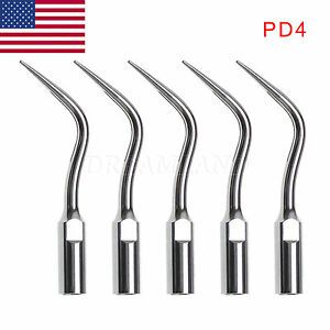 5 Ultrasonic Scaler Tips PD4 Fit Satelec DTE Dental Ultrasonic Scaler USA EB.NNR