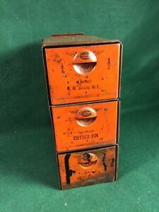 VINTAGE DORMAN PARTS BINS 3 DRAWERS AUTOMOTIVE ADVERTISING