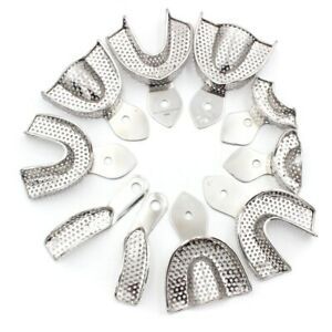 2 Pcs/Set Dental Impression Trays Upper and Lower Teeth Trays Autoclavable Tools
