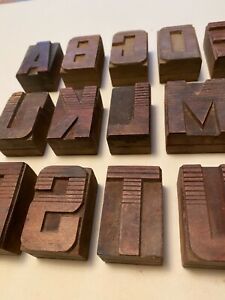Vintage Wood Printer&#039;s Block Letters- One Full Set of 26 letters