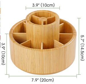 Rotating Desk Organizer.Bamboo.