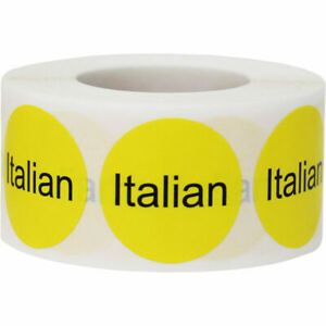 Italian Deli Grocery Store Food Yellow Labels | 1&#034; Round - 500 Pack