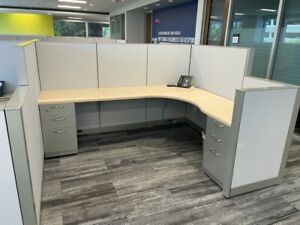 SUPER CLEAN STEELCASE 7.5&#039;X6&#039; OFFICE CUBICLES WORKSTATIONS