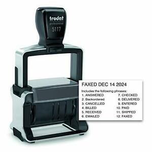 Trodat Professional 12-Message Stamp Dater Self-Inking 2 1/4 x 3/8 Black