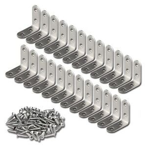 24 Pieces Stainless Steel Corner Braces (1.57 X 1.57 Inch 40 X 40 Mm) Joint