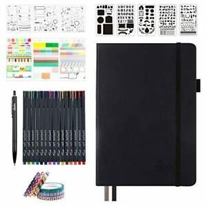 Bullet Dotted Journal Kit Feela A5 Dotted Bullet Grid Journal Set with 224 Pa...