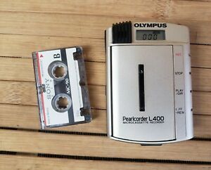 Olympus Pearlcorder L400 Microcassette Recorder Player with mc-90 tape TESTED