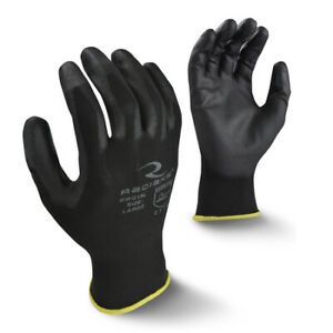 RADIANS RWG19M Polyurethane Coated Gloves, Palm Coverage, Black, M, 12PK