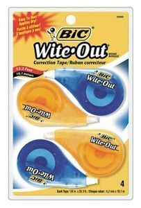 BIC BICWOTAPP418 Correction Tape,White,PK4