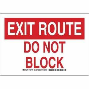BRADY 127174 Exit Sign,Plastic,10X14&#034;,Red/White