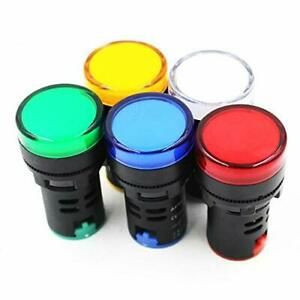 5 Pack Energy Saving LED Indicator Light Green Yellow Red Blue White AC DC AD16-
