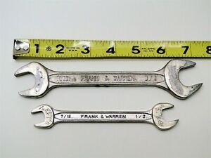 2 Piece Frank &amp; Warren Open End Wrench Set Aircraft Tools